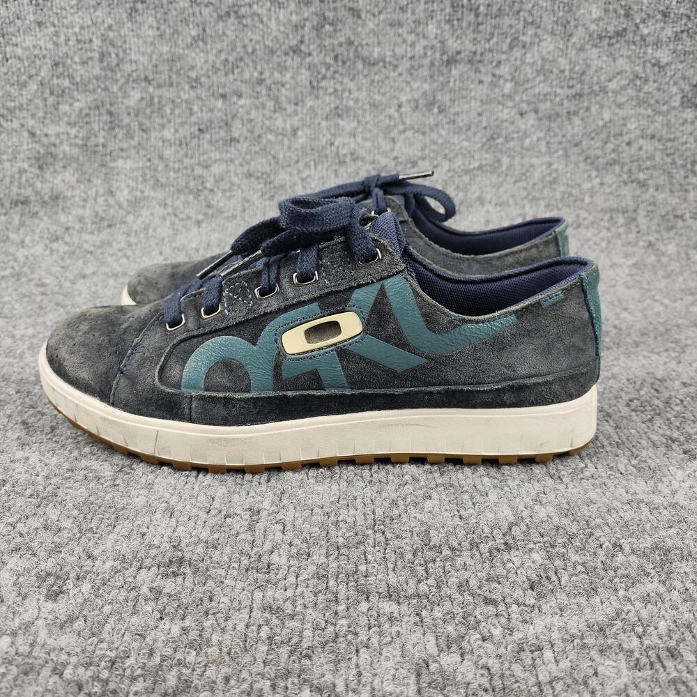 Oakley Shoes Mens Size 7.5 Blue Suede Low Top Skate Sneakers Gum Sole Casual